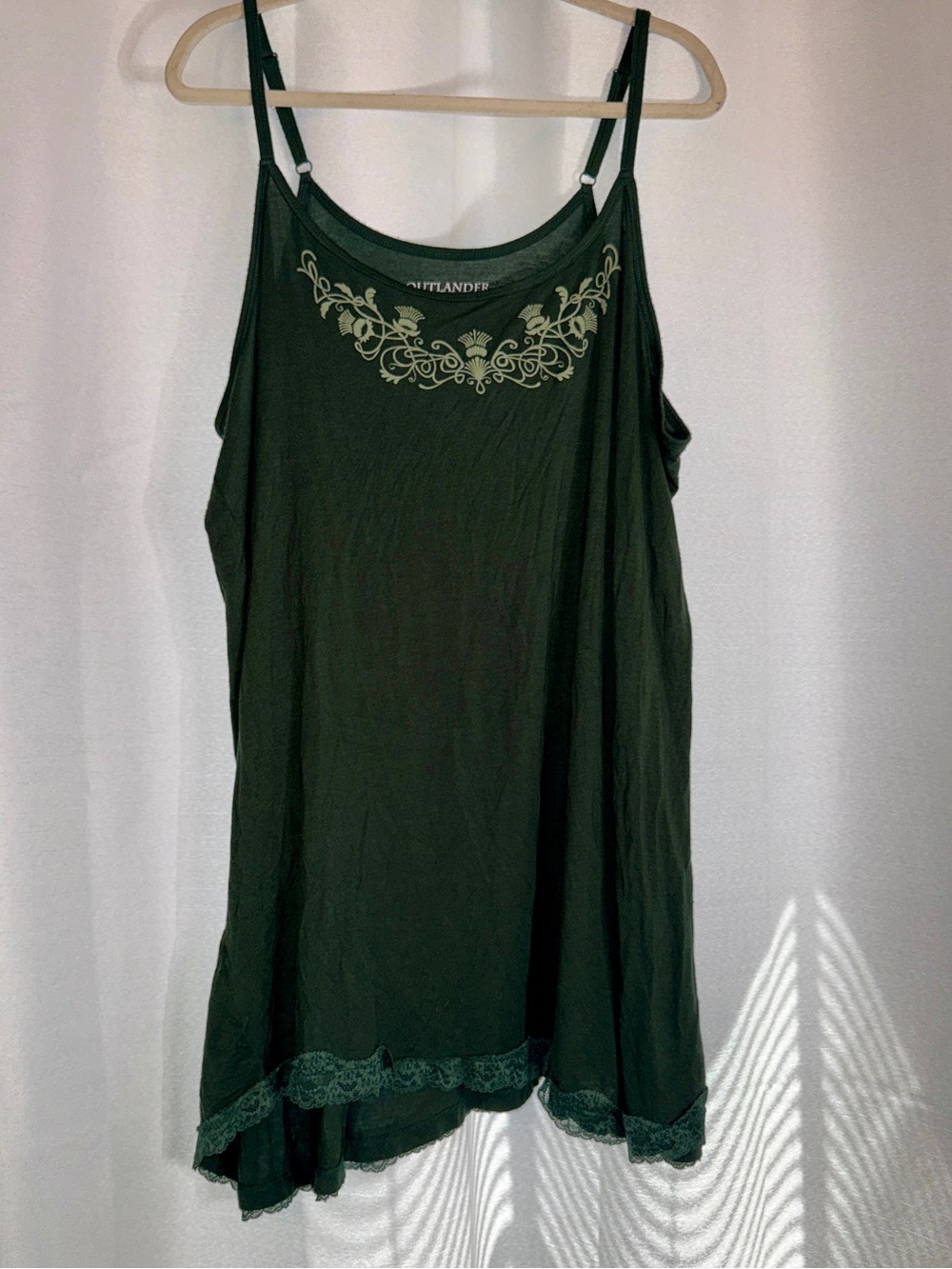 Outlander Green Lace-Trim Camisole gown